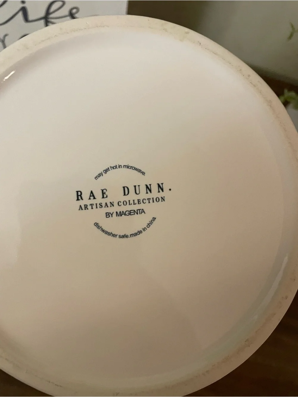 Rae Dunn White Ceramic Canister with Black 'HOLD' Lettering